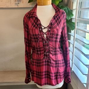 Tasha Polizzi plaid top